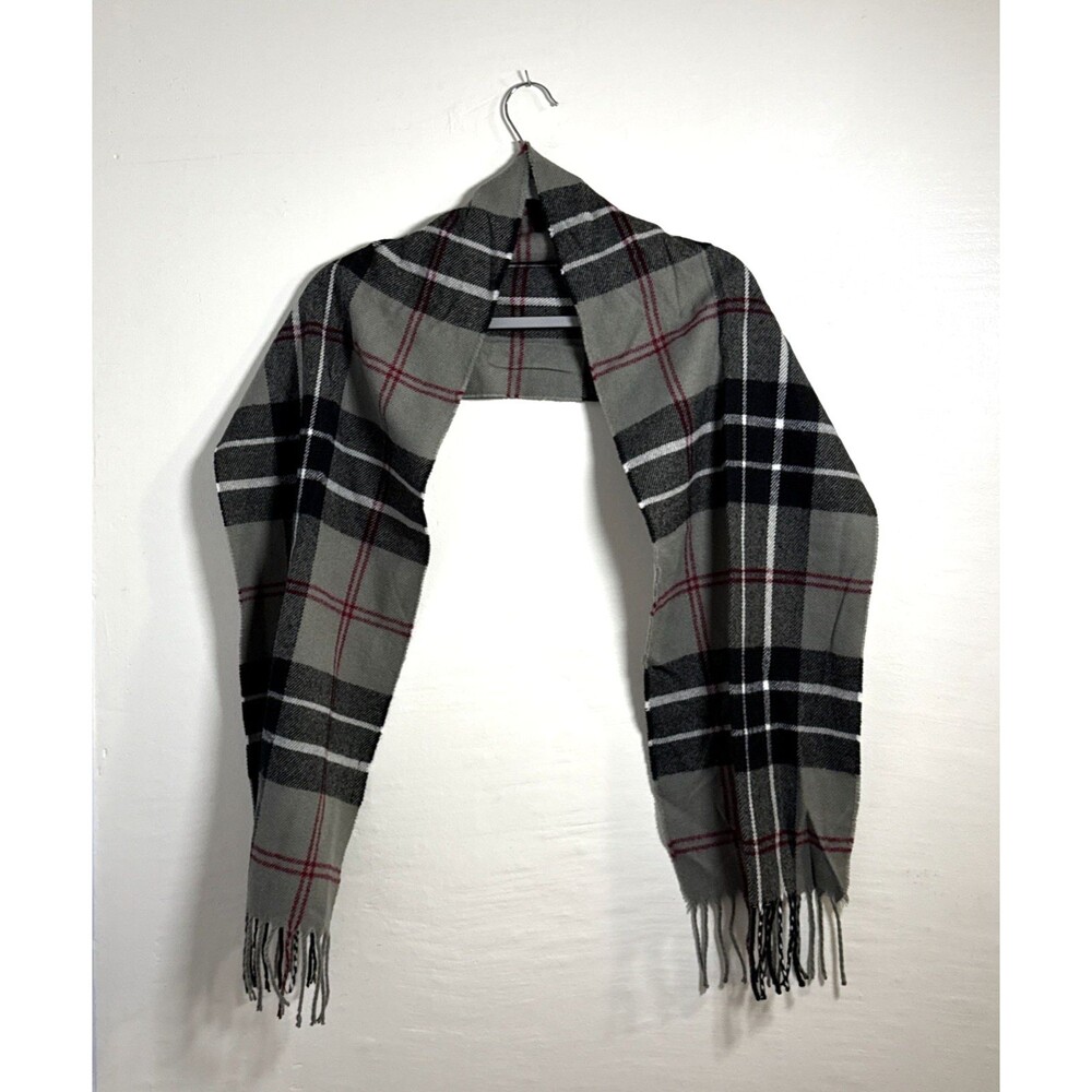 Dockers Men's Plaid Scarf Gray One Size 12x62" Classic Outdoors Winter NWOT